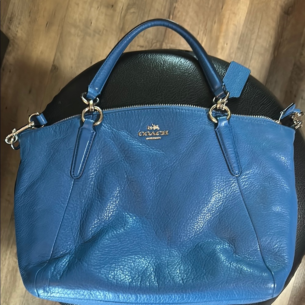 Coach Royal Blue Leather Shoulder Bag
